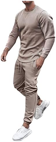 ZHISHILIUMAN erkek Eşofman 2 Parça Kıyafet Rahat Uzun Kollu Eşofman Rahat Kazak Sweatpants Seti Koşu Spor Takım Elbise