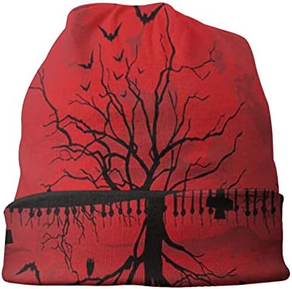 Unisex Bere Kapaklar Gotik Korkunç Cadılar Bayramı Koyu Kırmızı Gece Örgü Şapka Kafatası Kap Kış Yaz Sıcak Bayan