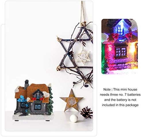 TOYANDONA Vintage süsler noel evi köy Led ışıkları dekorasyon Led ışık Up noel sahne dekorasyon Mini köy Noel binalar