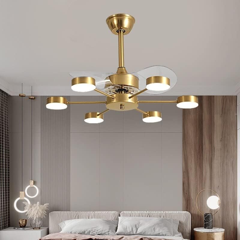 ChezMax Nordic ışık lüks LED tavan vantilatörü lamba dilsiz değişken frekanslı uzaktan fan ışık oturma odası yemek