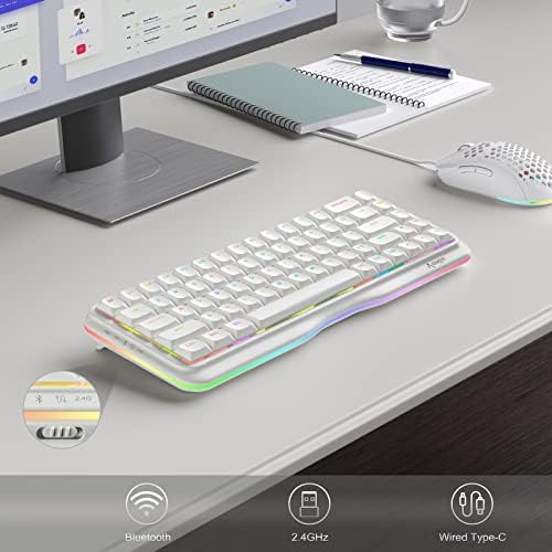 KEMOVE K68 60 % Kablosuz Mekanik Klavye, Kiraz MX RGB Anahtarları 2.4 G/Bluetooth5.0/USB-C'yi Destekler, RGB LED