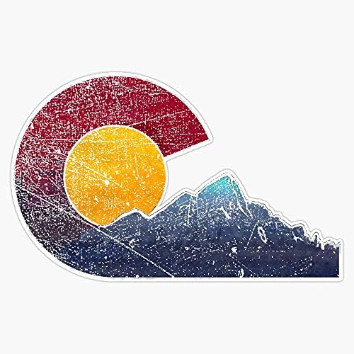 JB Baskı Colorado Bayrağı Temalı Dağ Manzarası Vinil çıkartma Araba Su Geçirmez Araba Çıkartması TAMPON çıkartması