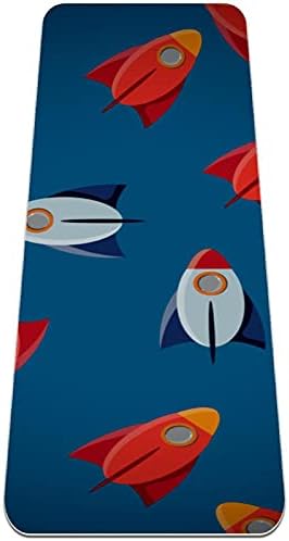 Siebzeh Uzay Roketi Desen Karikatür Donanma Premium Kalın Yoga Mat Çevre Dostu Kauçuk Sağlık ve Fitness Her Türlü