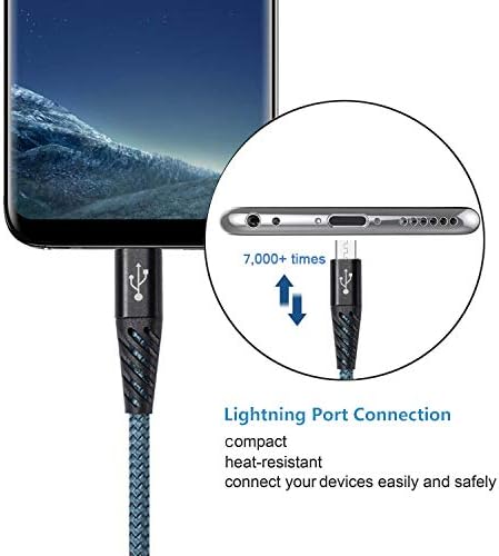Yüksek Hızlı Mikro USB Kablosu 5 Paket 10FT Android Cep Telefonu Şarj Kabloları Naylon Örgülü Hızlı Şarj Kısa Kordon