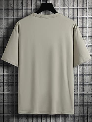 MİHAL erkek T-Shirt Erkekler Ağaç Baskı Tee erkek yazlık t-Shirt (Renk: Haki, Boyutu: Büyük)
