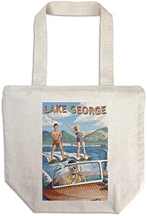 George Gölü, New York, Su Kayağı Sahnesi (15oz Siyah Seramik Kahve ve Çay Bardağı, Bulaşık Makinesi ve Mikrodalga