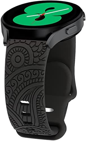 Çiçek İşlemeli Silikon Bant 20mm Samsung Galaxy Watch 4 Band ile uyumlu 40mm 44mm / Saat 3 41mm / Aktif 2 saat Bantları