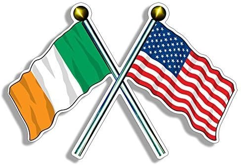 GHaynes Dağıtım ABD ve İrlanda Sallayarak Bayrakları Direkleri Sticker Çıkartması (Amerikan İrlandalı) 3x5 inç