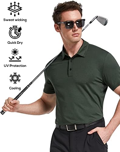 TELALEO 4/5 Paket Erkek polo gömlekler Hızlı Kuru Kısa Kollu Golf T Shirt Performans Nem Esneklik Casual Egzersiz