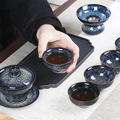 GANFANREN Fırçalanmış Sır Kung Fu çay seti Ev seramik Demlik Çay Fincanı Ofis Demlik çay Seti