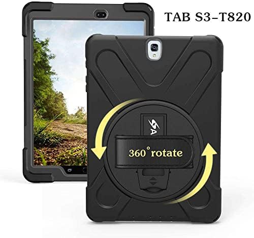 Samsung Galaxy Tab S3 9.7 SM-T820 için AMZER TÜF Kılıfı-Siyah