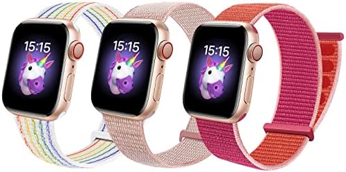 BlackPro Çocuklar için apple saat bandı, Erkek Kız için Nefes Alabilen Yumuşak Naylon Döngü Kayışı, Apple Watch Serisi