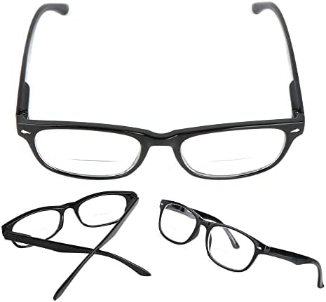 YsorrısoX 2 Paket Bifokal okuma gözlüğü Kadınlar ve Erkekler için, Bahar Menteşe Şeffaf Lens Okuyucular Gözlük Tasarımcı