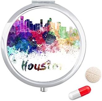 Houston Amerika Şehir Suluboya Hap Durumda Cep tıbbi saklama kutusu Konteyner Dağıtıcı