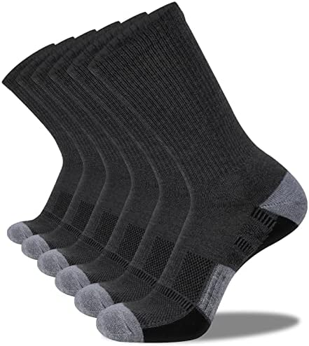 COOVAN Erkek Mürettebat Çorap 6 Pairs Atletik Koşu Yastık Kalın Sıcak İş Çorap Erkekler için