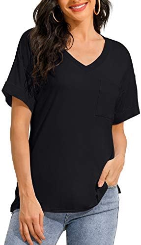 Ewedoos V Boyun T Shirt Kadın Ultra Yumuşak Tişörtleri Soğutma T Shirt Kadınlar için Yaz Üstleri T-Shirt Moda Üstleri