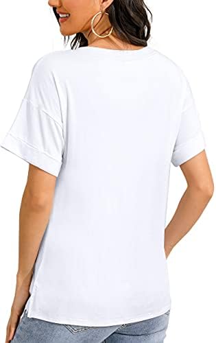 Ewedoos V Boyun T Shirt Kadın Ultra Yumuşak Tişörtleri Soğutma T Shirt Kadınlar için Yaz Üstleri T-Shirt Moda Üstleri