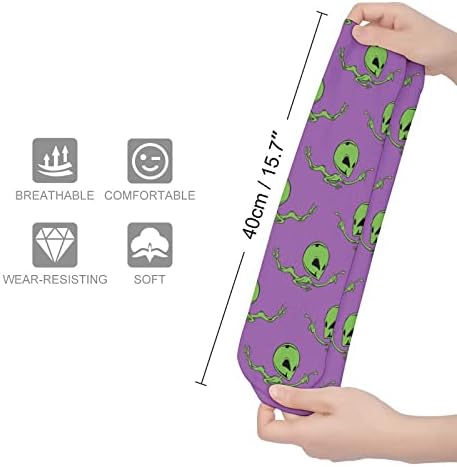 WEEDKEYCAT Eğlenceli Yeşil Yabancılar Kalın Çorap Yenilik Komik Baskı Grafik Rahat Sıcak Orta Tüp Çorap Kış için
