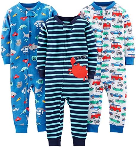 Carter'ın Toddlers ve Baby Boys' Snug-Fit Ayaksız Pamuklu Pijamalarından Simple Joys, 3'lü Paket