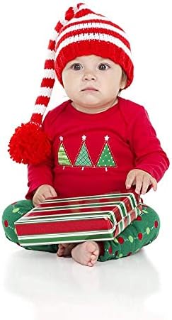 Bebekler ve Küçük Çocuklar için juDanzy Kırmızı ve Beyaz Çizgili Noel Elf Şapkası (1-4 yaş)